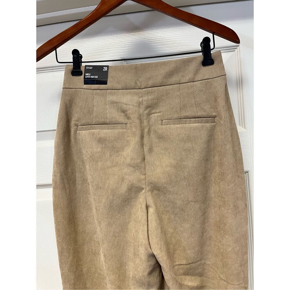 Express Stylist Tan Ankle Super High Rise Corduroy Trousers Pants sz 2R NWT - Picture 5 of 8